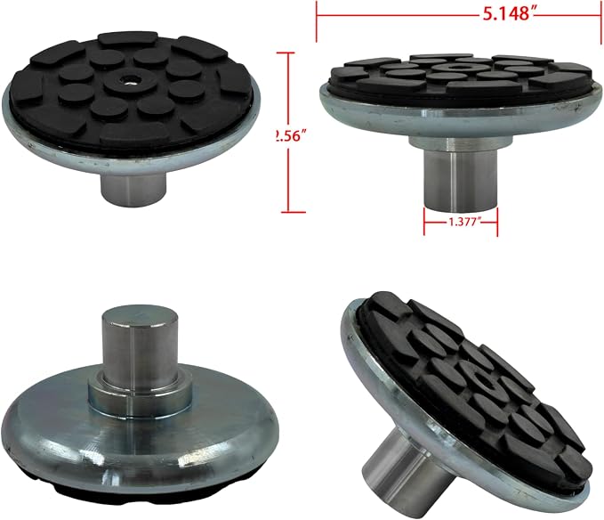 4 Car Lift Rubber Tray Heightening Feet Plus High Leg Pads Shaft Diameter 35mm (Round Single Hole Tray)