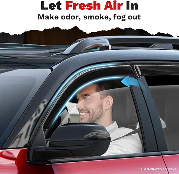 Window Visors Rain Guards for 2025 2026 Chevrolet/Chevy Equinox Accessories(Not for EV), Outside-Mount Tape-On Side Window Wind Deflectors Vent Visors Shades Rainproof Black 4PCS