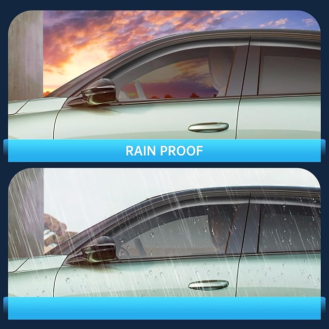 4Pcs Set Tape-On Rain Guards Window Visors for Acura TL Sedan 2009-2014 Window Deflectors Black