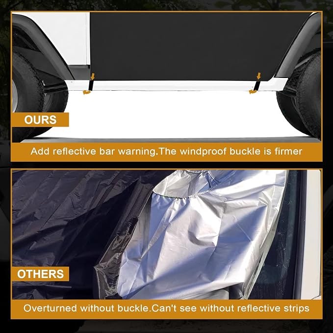Cab Cover 600D Oxford Windproof Sunshade Cover Compatible with 1987-1995 Jeep Wrangler YJ 1997-2006 Jeep Wrangler TJ