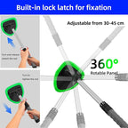 Windshield Cleaning Tool, Car Window Cleaner Windshield Cleaner with 4 Reusable and Washable Microfiber Pads and Extendable Handle Auto Inside Glass Wiper Kit (Green)