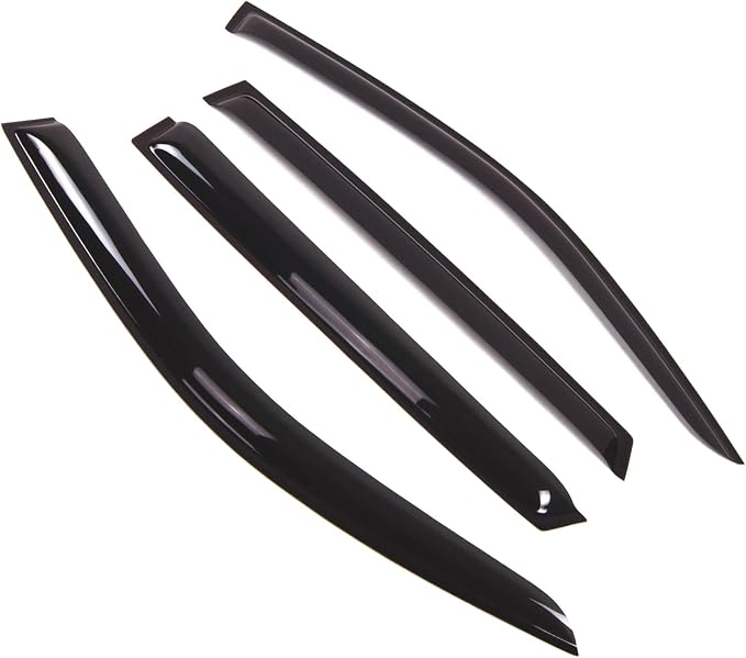 WD2-261 Dark Smoke 4 Pcs Set Window Visor (Outside Mount) Deflector Rain Guard Compatible with 2005-2009 Hyundai Tucson
