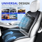 Cooling Car Seat Cover, Ventilated Seat Cushion Cooling Car Seat Pad for Summer Driving with Powerful Turbo Fans Universal Fit for Car SUV Truck Van-Light Grey