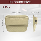 2pcs Car Seat Gap Filler Organizer 11.5 x 8 x 2.1 Inch Leather Universal Car Organizer Storage Box Between Seat and Console for Phone Sunglasses Keys, Beige