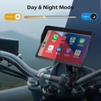 Motorcycle CarPlay Screen with Android Auto – 5” Waterproof GPS, Pantalla para Moto, Apple CarPlay, Navigation System for Motorcycle, Dual 2K Dash Cam Bluetooth Audio & TPMS (No SD Card)