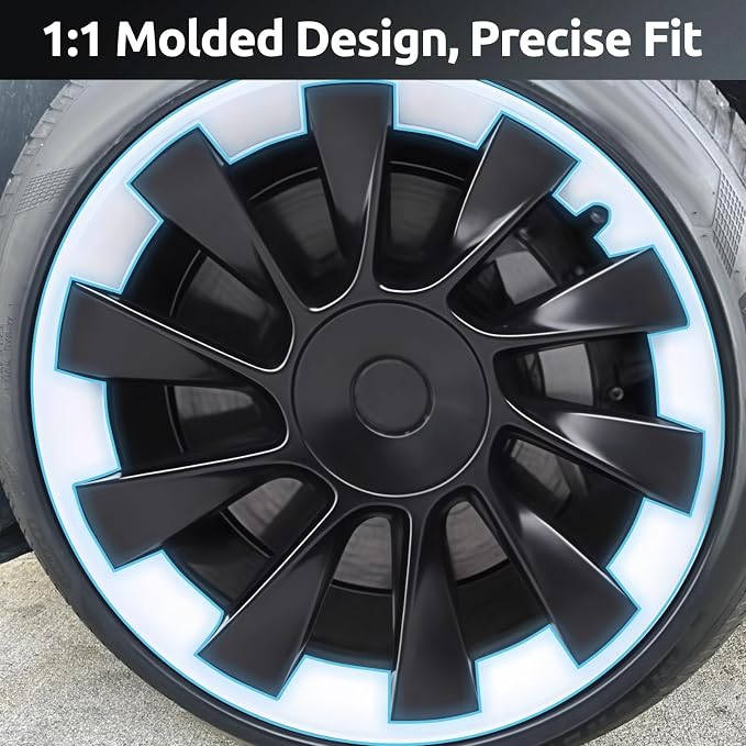 Wheel Rim Protector for Tesla Model Y 20 Inch Induction Wheels All-in-one Car Tire Trim Rings Rim Case Hubcaps Wheel Cover 2020-2024 Model Y Accessories