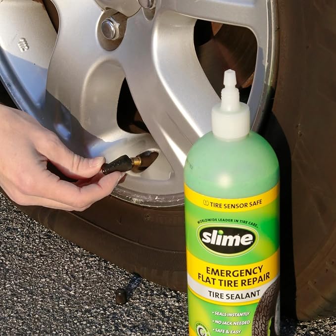 10011 Flat Tire Puncture Repair Sealant, Emergency Repair for Highway Vehicles, Suitable for Cars/Trailers, Non-Toxic, eco-Friendly, 16 oz Bottle