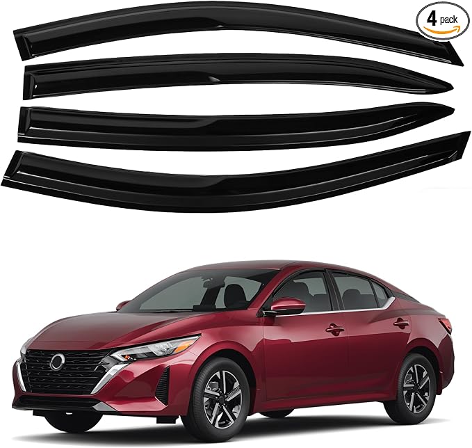 Sentra Rain Guards - Window Visors for Nissan Sentra 2020-2025, Outside-Mount Tape-On Side Window Wind Deflectors for Sentra Accessories, Vent Visors Shades Rainproof 4PCS