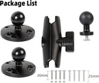 Aluminum Kayak 1" Ball Mount for Garmin Striker 4 / Plus 4 / Vivid 4cv, Fish Finder Mount with Round Plates & T-Bolt Track Base, Medium Arm Marine Electronic Holder Compatible with Lowrance, Raymarine