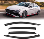 Rain Guards for 2021-2026 Hyundai Elantra, Out-Channel Window Visor Shields Vent Shade Deflector Wind Dark Smoke for 21-26 Elantra 2022 2023, Tape-On Outside-Mount, 4PCS
