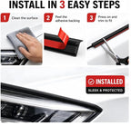 16.5Ft Universal Car Weather Stripping - T-Shape Rubber Edge Trim (5x7mm), Self-Adhesive Automotive Sealing Strip for Windshield, Bumper, Fender Flare & Side Skirt, Soundproof & Waterproof