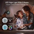 8000mAh Portable Stroller Fan, 27H Ultra-long Battery Life Detachable 4 Speed 360°Rotate LED Night Light with 2 Modes, USB Rechargeable Handheld Cooling Fan for Travel/Car Seat/Bedroom