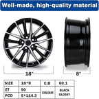 New 18x8" 18 Inch Aluminum Alloy Wheel Rim Compatible with Toyota Camry 2021 2022 2023, OEM Design, Alloy Replacement Wheel, Super Duty Car Rims Replacement | Direct Fit - OE Stock Specs, Gloss Black