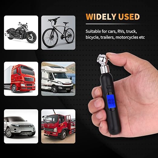Mini Digital Tire Pressure Gauge 3-99PSI 4 Settings Tire Gauge for Tire Pressure with Backlit LCD for for RV Car Truck Bicycle, Easy and Accurate Reading(Black)