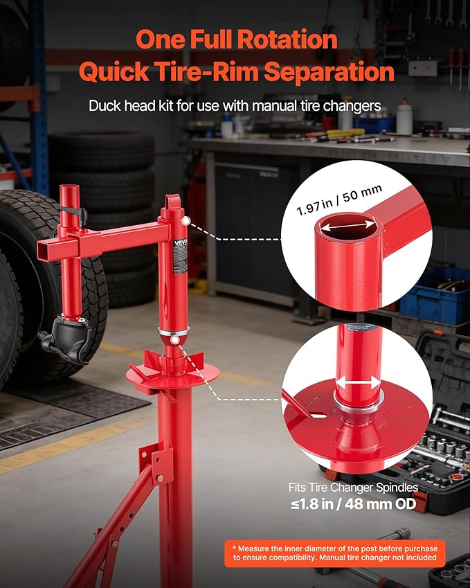 Manual Tire Changer Duck Head Kit with Silver Cone, Fit for 16"-21" Wheels, Heavy Duty Manual Tire Changer Duck Head Adapter Kit, Mounting and Demounting Tool for Most Cars, SUVs, Trucks, ATVs