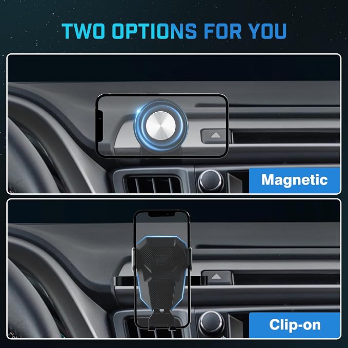 Magnetic Car Cell Phone Holder for Toyota RAV4 2013-2018 Accessories, RAV4 Door Phone Mount for 4-7 Inch Phones, Mobile Stand with 2 Options iPhone Mag Safe & Clip-in