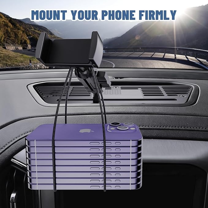 Metal Dash Platform Phone Mount Compatible with 2019 2020 2021 Chevy Silverado & 2019-2021 GMC Sierra - Expandable Multi-Device Phone Holder with Flag Design
