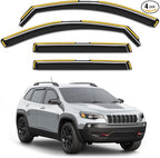 in-Channel Window Rain Guards Fit for Jeep Cherokee 2014-2023,Rain Guards Visors Vent Visors Window Deflector, Vent Shades Car Accessories -4 pcs