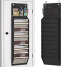 Wall Hanging File Organizer, Over the Door File Folders with 10 Large Pockets for Magazines, Mails, Office Chart Storage, Back to School Supplies, Paper Organization (Black)