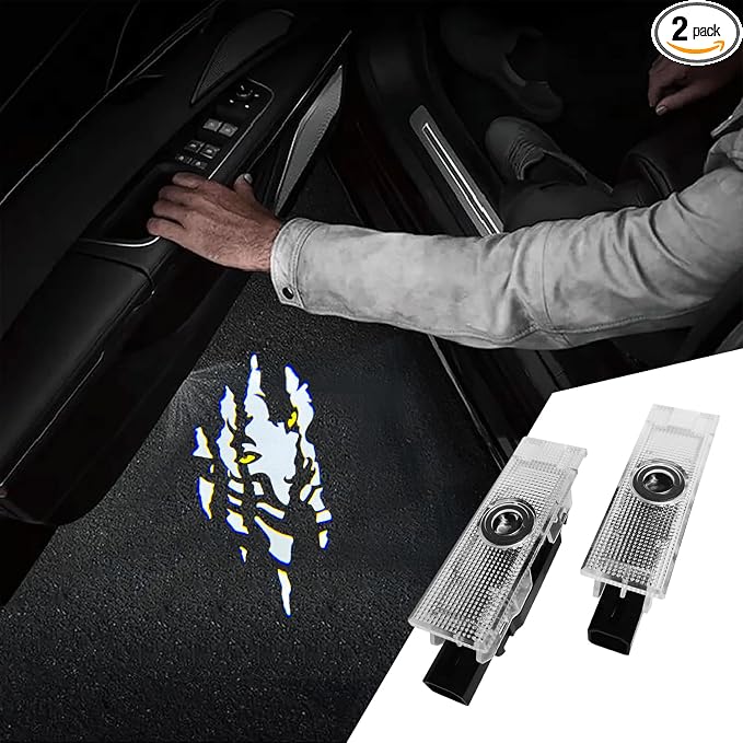 2Pcs Car Door Lights Compatible with Challenger 2015-Present. Personality Pattern LED Projector Courtesy Welcome Lights for SRT SXT GT RT (Picture 1)