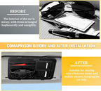 Car Sun Visor Organizer, Multifunctional Visor Storage Pouch with Sunglasses Holder & Card Sleeve Pocket, Auto Interior Organizer Pocket Bag for Pens Cards Documents, Universal Fit (Black)