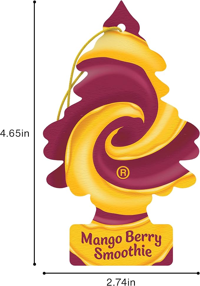 Car Air Freshener | Hanging Tree Provides Long Lasting Scent for Auto and Home | Mango Berry Smoothie, 24 Air Fresheners