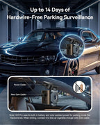 VD1 Pro Solar Dash Cam Front and Rear, 4K+1080P Dash Camera for Cars, Battery Powered Parking Mode, Starvis Night Vision, 32 GB Card Included, 5GHz WiFi, GPS, Wide Angle,Voice Control