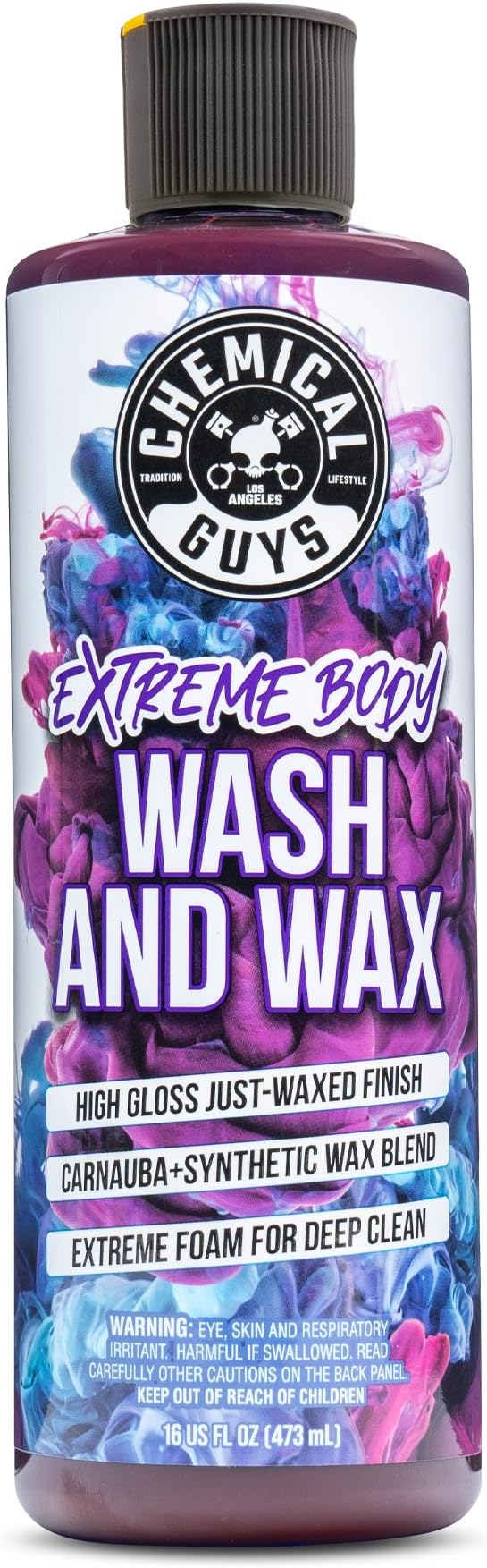 Extreme Bodywash & Wax Foaming Car Wash Soap - Soap for Foam Cannons, Foam Guns, or Bucket Washes for Cars, Trucks, Motorcycles, RVs, and More, Grape Scent - 16 oz