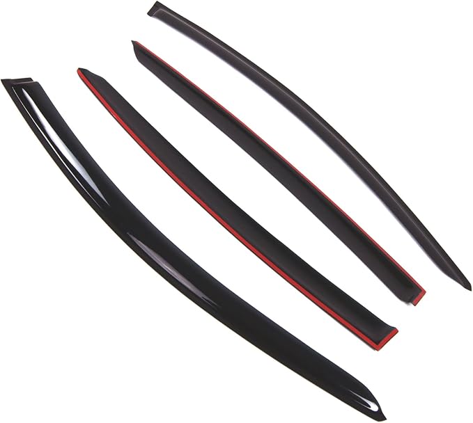 WD2-801 Dark Smoke 4 Pcs Set Window Visor (Outside Mount) Deflector Rain Guard Compatible with 2015-2016 Honda HR-V