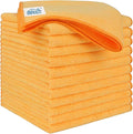 Yellow Microfiber Cleaning Cloths 12 Pack, 12.5 x 12.5 inch Microfiber Towel for Cars, Ultra Absorbent Car Washing Cloth, Lint Free Streak Free Cleaning Rags for Car, Kitchen, and Window