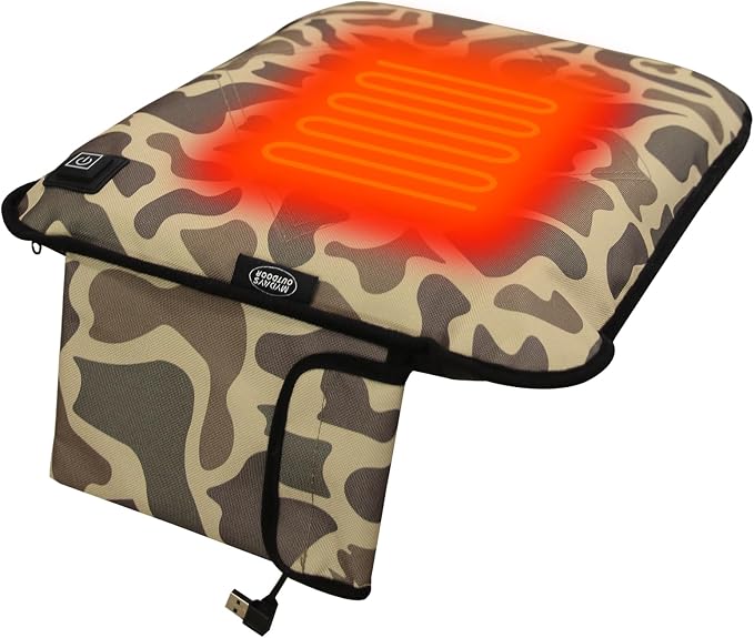 Portable Heated Seat Cushion,Heated Stadium Seats for Bleachers(Camo Green) | Waterproof Heated Seat Pad Great for Outdoor Sports,Camping,Fishing(No Power Bank)