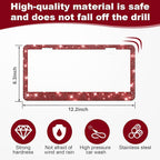2 Pack Bling License Plate Frames for Women, Sparkly Rhinestone Diamond Car Accessories with Glitter Crystal Caps (Burgundy)