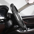 16 inch Steering Wheel Cover for Ford F150 F250 Ram 4Runner Tacoma | Wood Grain Design with Microfiber Leather, Anti-Slip, Comfortable Grip, Easy to install