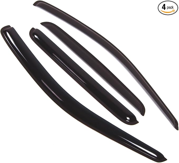 Outside Mount Window Vent Visors Rain Guards Compatible with Jeep Grand Cherokee 1999-2004 | Side Window Wind Deflectors Rain Shields | Black Tinted, 4 Pcs Set, BGWV-270