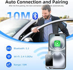 Wireless Carplay Adapter for iPhone Apple, 2026 Mini CarPlay Dongle, Plug & Play, No Delay, Convert Wired to Wireless Bluetooth Apple Carplay, with USB&USB-C, for iOS 10+ and 2016+ Cars,black1