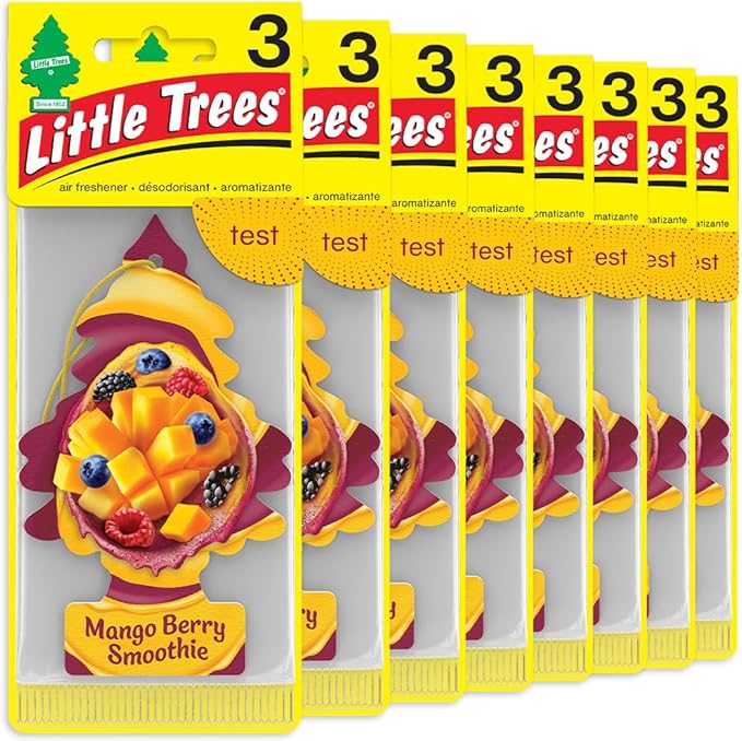 Car Air Freshener | Hanging Tree Provides Long Lasting Scent for Auto and Home | Mango Berry Smoothie, 24 Air Fresheners