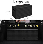 Car Trunk Organizer for SUV,Car Organizers and Storage with Collapsible Storage, Magnetic Lid Large Capacity for SUV, Truck, MPV (3D-Black, L-21.5×13×12.5 IN)