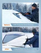 Car Windshield Snow Cover, Windshield Cover for ice and Snow, Frost Windshield Cover for Ice, 2*Removal Side Mirror Protector, Windproof UV Sunshade Cover for Cars, SUVs, Vans