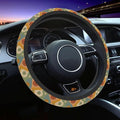 Car Steering Wheel Cover for Women Men, Non-Slip Flower Retro Steering Wheel Protector, Universal 14"-15" Fit for Cars, SUVs, Trucks (Flower Retro)