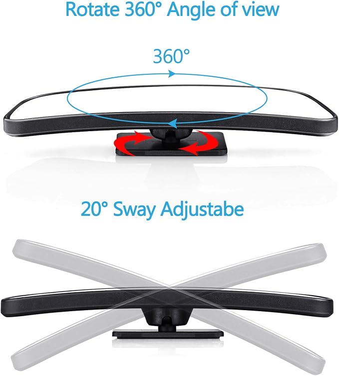 Blind Spot Mirror for Cars Car Side Mirror Auto Wide Angle Convex Rear View Stick On Design, Adjustable, 2 Pack