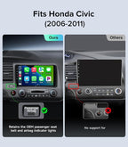 Car Radio Stereo for Honda Civic 2006-2011, Wireless CarPlay Android Auto | 9" IPS HD touchscreen, 64G storage, 5G WiFi GPS navigation, phone link, Bluetooth FM AM SWC, 1080P backup camera