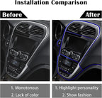 Car Interior Trim Strips,Universal 16.4 ft Car Electroplating Decoration Styling Door Dashboard, Flexible Interior Trim Accessories with Installing Tool(Blue)