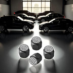 Tire Valve Stem Caps Cover,4 Pcs Metal Black Air Valve Cap, Aluminum Car Wheel Stem Caps,Universal Stem Covers for Cars,Trucks,Bikes,Bicycles, Motorcycles,Corrosion Resistant (White Leopard)