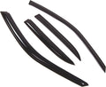 WD2-476 Dark Smoke 4 Pcs Set Window Visor (Outside Mount) Deflector Rain Guard Compatible with 1992-1996 Mitsubishi Mirage Sedan
