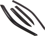 WD2-476 Dark Smoke 4 Pcs Set Window Visor (Outside Mount) Deflector Rain Guard Compatible with 1992-1996 Mitsubishi Mirage Sedan