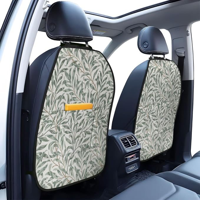 William Morris Willow Bough Sage Car Seat Back Kick Protectors Kick Mats With Storage Pockets For Vehicles To Protect From Dirt Mud Scratches 2 Pack