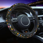 Spring Flower Colorful Leaves Steering Wheel Cover Car Accessories Cute for Women Girls Girly Universal 15 Inch Neoprene Auto Interior Decor Anti Slip Car Truck Protector