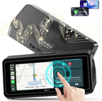 Portable Apple Carplay Screen for Car, Touch Screen with Wireless Android Auto, Car Audio Receivers with Voice Control, Mirror Link, Music Play, GPS Navigation, Built-in Customized Speakers (Black)