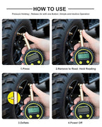 Digital Tire Pressure Gauge for Low Pressure Tires - 0-15 PSI ±0.5% Accuracy, Backlit LCD with 4 Units & Battery Indicator, 360° Swivel Head for Schrader Valve, Fit for ATVs, UTVs, Golf Carts