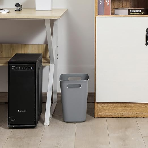 Plastic Small Bathroom Trash Can Wastebasket, 3.5 Gallon, Grey, 3 Pack | Compact Sturdy Garbage Can for Bathroom, Laundry Room, Kitchen, Office, Kids Room, Dorm, Durable, Easy to Clean